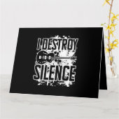 I Destroy Silence Bass Player Funny Guitar Music E Kaart (Gele Bloem)