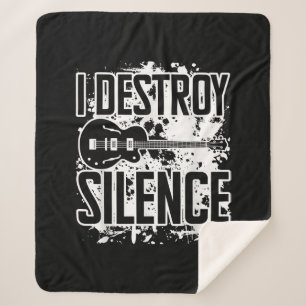I Destroy Silence Bass Player Funny Guitar Music E Sherpa Deken