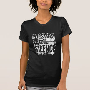 I Destroy Silence Bass Player Funny Guitar Music E T-shirt
