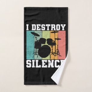 I Destroy Silence Distress Drummer Handdoek