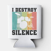 I Destroy Silence Distress Drummer Retro Blikjeskoeler (Achterkant)