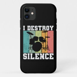 I Destroy Silence Distress  Drummer Retro Case-Mate iPhone Case