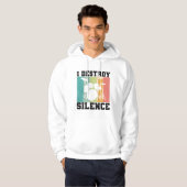 I Destroy Silence Distress  Drummer Retro Hoodie (Voorkant volledig)
