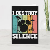 I Destroy Silence Distress Drummer Retro Kaart (Voorkant)