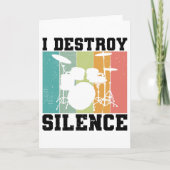 I Destroy Silence Distress  Drummer Retro Kaart (Voorkant)