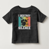 I Destroy Silence Distress  Drummer Retro Kinder Shirts (Voorkant)