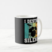I Destroy Silence Distress  Drummer Retro Koffiemok (Voorkant rechts)