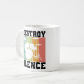 I Destroy Silence Distress  Drummer Retro Koffiemok (Voorkant links)
