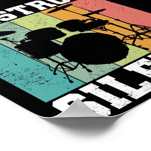 I Destroy Silence Distress  Drummer Retro Poster (Hoek)