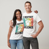 I Destroy Silence Distress Drummer Retro T-shirt (Unisex)