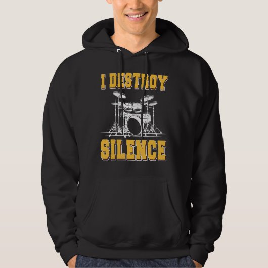 I Destroy Silence drummer Hoodie (Voorkant)