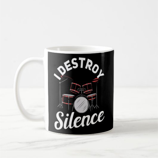 I Destroy Silence Drummer Koffiemok (Links)