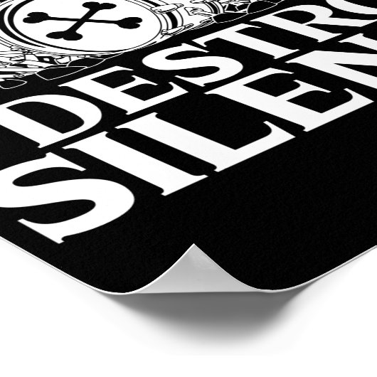 I Destroy Silence Drummer Musician Drumsticks Poster (Hoek)