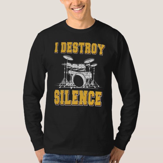 I Destroy Silence drummer T-shirt (Voorkant)