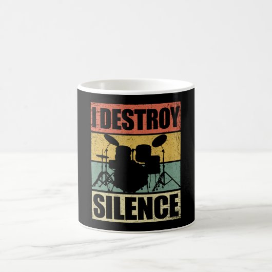 I Destroy Silence | Drums Drummer Gift Koffiemok (Center)