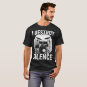I Destroy Silence Drums Percussionist T-shirt (Voorkant volledig)