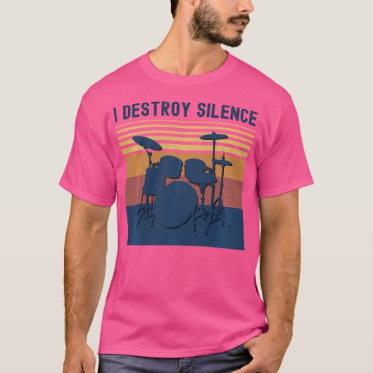 I Destroy Silence Drums T Shirt Youth Funny Drummi (Voorkant)