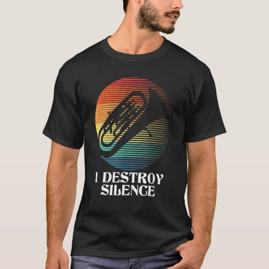 I Destroy Silence Euphonium Euphoniumist Marching T-shirt (Voorkant)