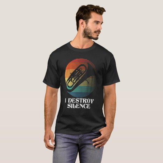 I Destroy Silence Euphonium Euphoniumist Marching T-shirt (Voorkant volledig)