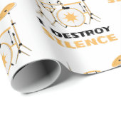 I Destroy Silence Funny Drummer Cadeaupapier (Rol Hoek)