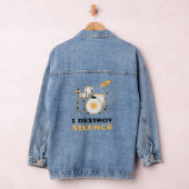 I Destroy Silence Funny Drummer Denim Jacket (Hangar)
