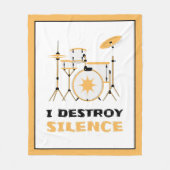I Destroy Silence Funny Drummer Fleece Deken (Voorkant)