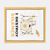 I Destroy Silence Funny Drummer Fleece Deken (Voorkant (Horizontaal))