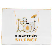 I Destroy Silence Funny Drummer Groot Cadeauzakje (Achterkant)