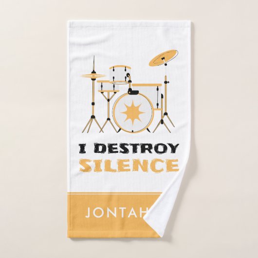 I Destroy Silence Funny Drummer Handdoek (Handdoek)