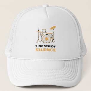 I Destroy Silence Funny Drummer Trucker Pet