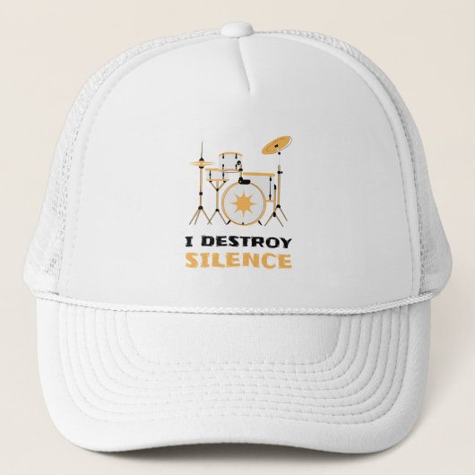 I Destroy Silence Funny Drummer Trucker Pet (Voorkant)