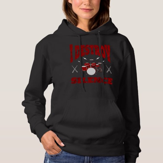 I Destroy Silence Marching Band percussie drummer Hoodie (Voorkant)