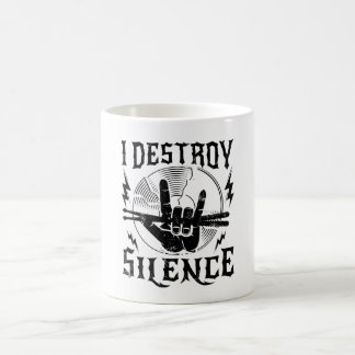 I Destroy Silence Music Coffee Mug Koffiemok
