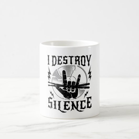 I Destroy Silence Music Coffee Mug Koffiemok (Center)