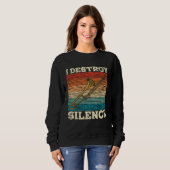 I Destroy Silence  Retro Vintage Trombone Tromboni Trui (Voorkant volledig)