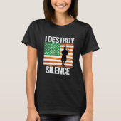 I Destroy Silence St Patricks Day Irish Bagpipe 20 T-shirt (Voorkant)