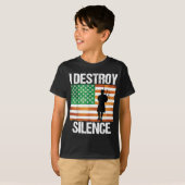 I Destroy Silence St Patricks Day Irish Bagpipe 20 T-shirt (Voorkant volledig)