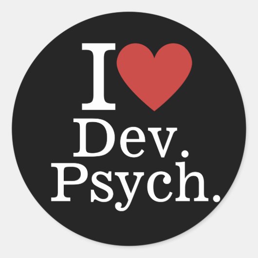 I ❤️ Dev. Psych. voor studenten / faculteit CUSTOM Ronde Sticker (Voorkant)