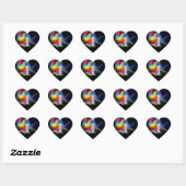"I" Diamond Bling op Rainbow Swirl Heart Sticker (Vel)