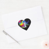 "I" Diamond Bling op Rainbow Swirl Heart Sticker (Envelop)
