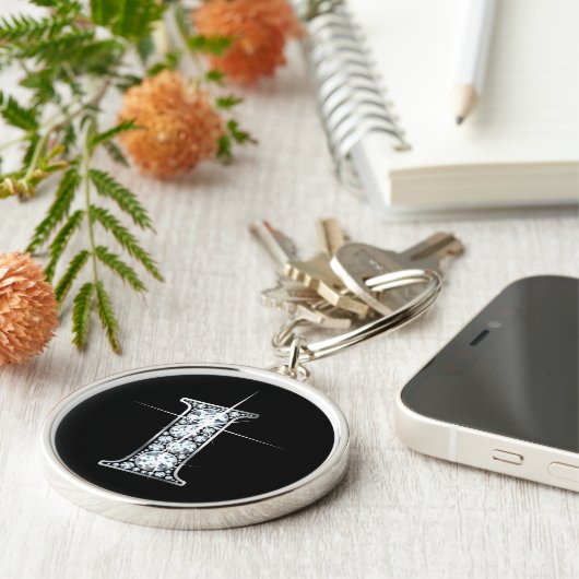 "I" Diamond Bling Sleutelhanger (Zijkant)