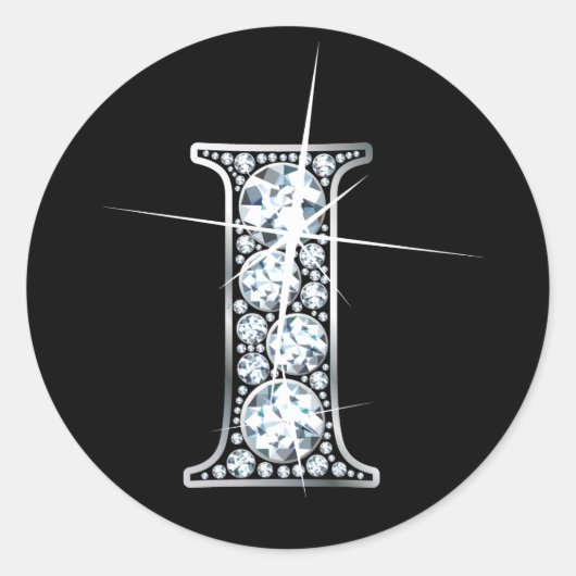 "I" Diamond Bling Sticker (Voorkant)