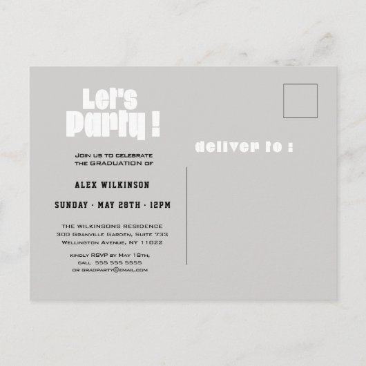 I DID IT Bold Typography Simple Photo Afstuderen Uitnodiging Briefkaart (Achterkant)