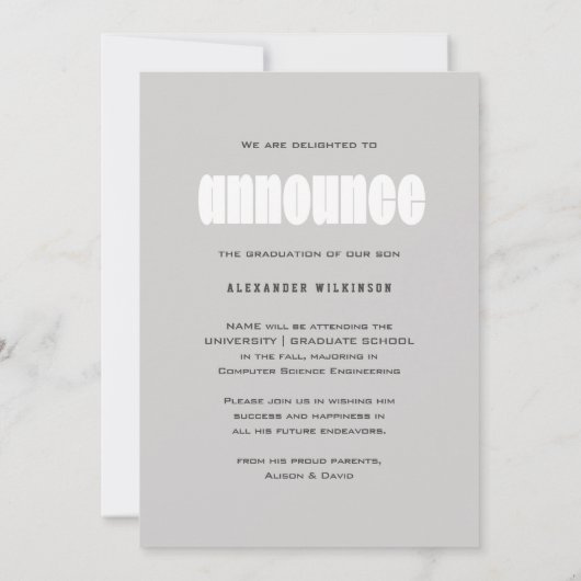 I DID IT Modern Bold Typography Photo Afstuderen Aankondiging (Achterkant)