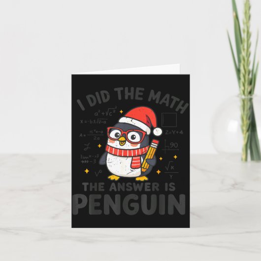I Did The Math The Answer Is Penguin Christmas Mat Kaart (Voorkant)
