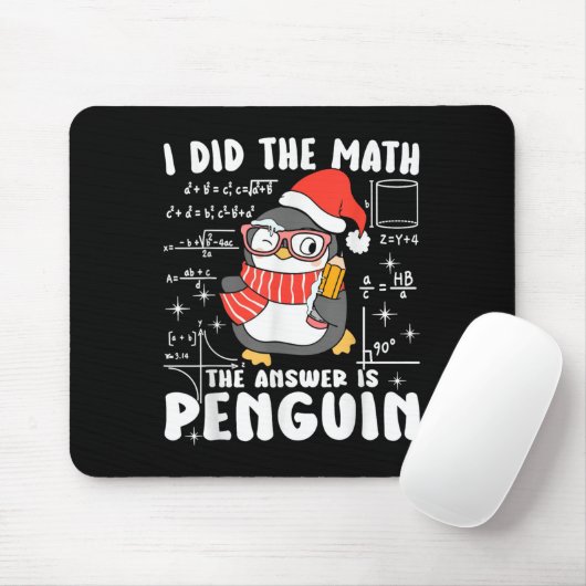 I Did The Math The Answer Is Penguin Christmas Mat Muismat (Met muis)