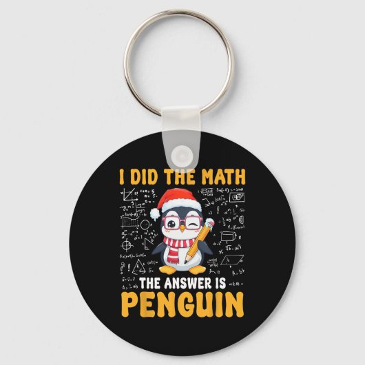I Did The Math The Answer Is Penguin Christmas Mat Sleutelhanger (Voorkant)
