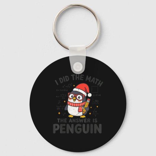 I Did The Math The Answer Is Penguin Christmas Mat Sleutelhanger (Voorkant)
