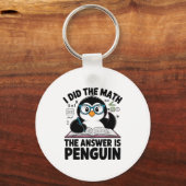 I Did The Math The Answer Is Penguin Funny Math Te Sleutelhanger (Voorkant)
