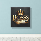 I Didn’t Break – I Became Unbreakable | Gold Boss  Canvas Afdruk (Insitu (Houten vloer))
